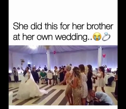 She did this for her brother at her own wedding